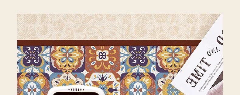 Fanyejia American-Style Tablecloth, Waterproof And Oil-Proof Dining Table Mat, Washable, Heat-Resistant, Luxurious Square Coffee Table Surface Protector 20