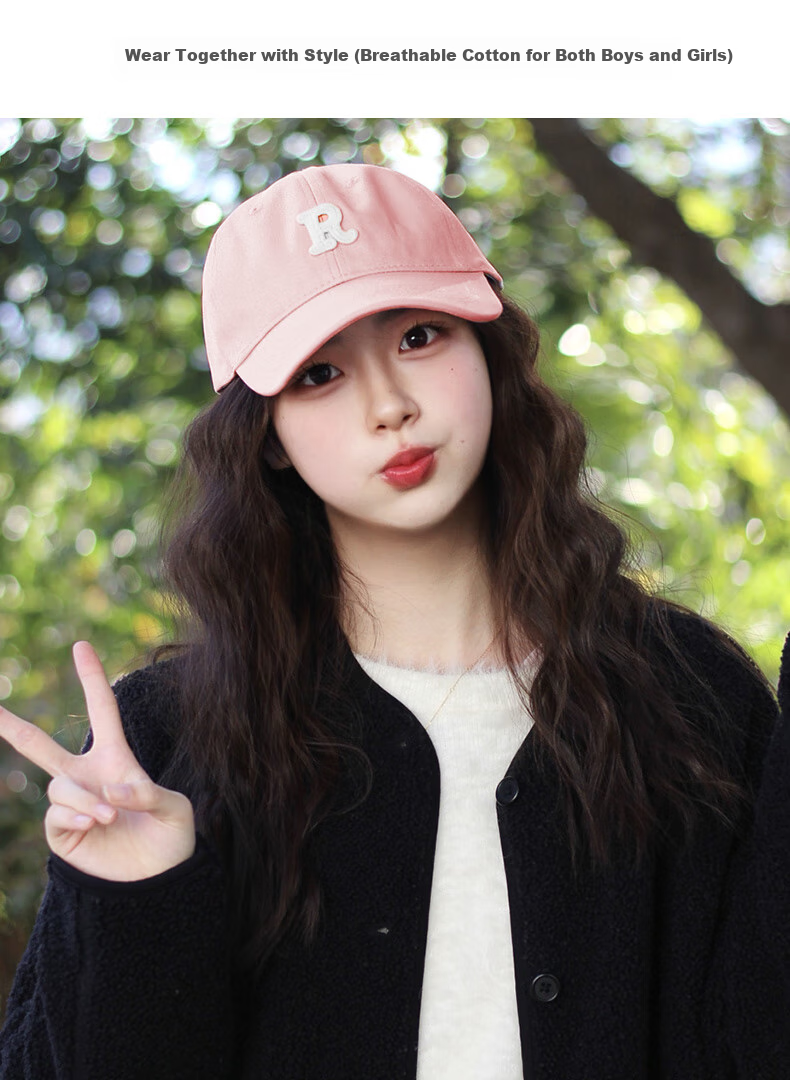 TUCANO R Logo Baseball Cap Women Large Head Circumference Slim Face Versatile Sports Hat Men Korean Style Duckbill Cap Trendy 2
