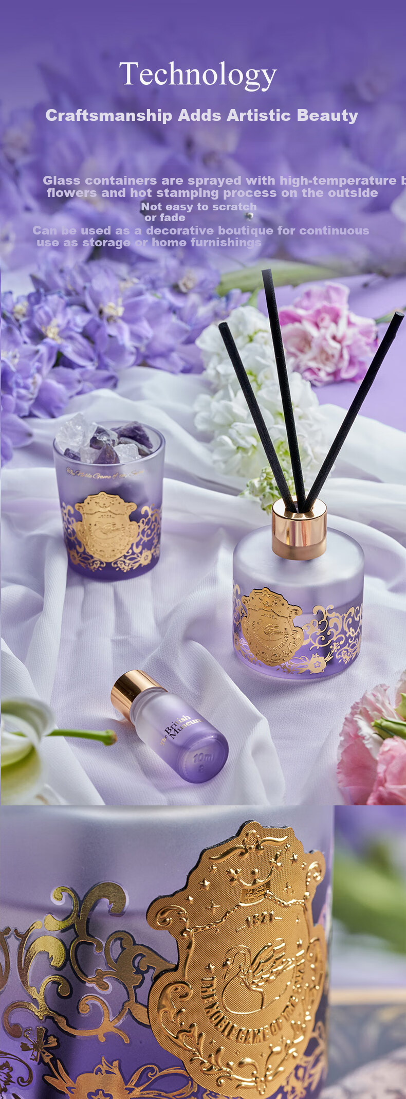 Dayingbowuguan Birthday Swan Lavender Mist Diffuser Crystal Stone Bedroom Fragrance Gift Box for Men And Women, Back-To Mid-Autumn Festival Gift 7