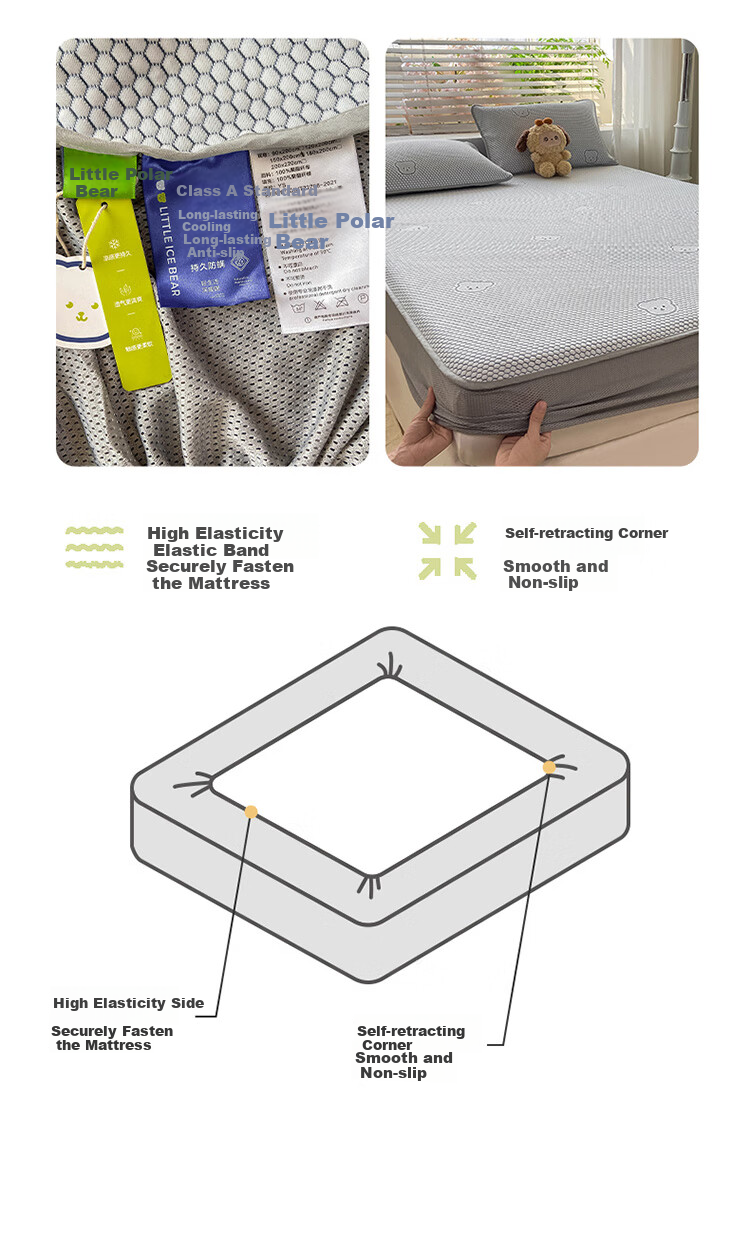 Wuyinliangpin Class A Cooling Ice Silk Duvet Cover Set of Three Pieces, Summer Home Pillowcase Duvet Cover, 150*200cm, Washable 5