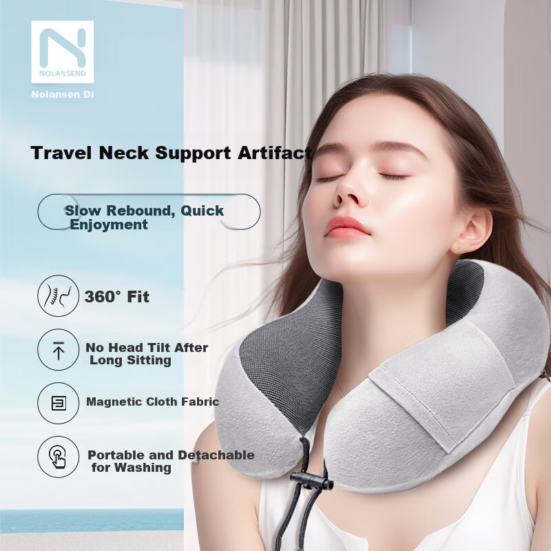 NOLAN SEND U-Shaped Neck Pillow, Airplane And High-Speed Rail Travel Pillow, Portable Nap Pillow, Sleeping Neck Support Cushion, Essential Travel Accessory for Business Trips