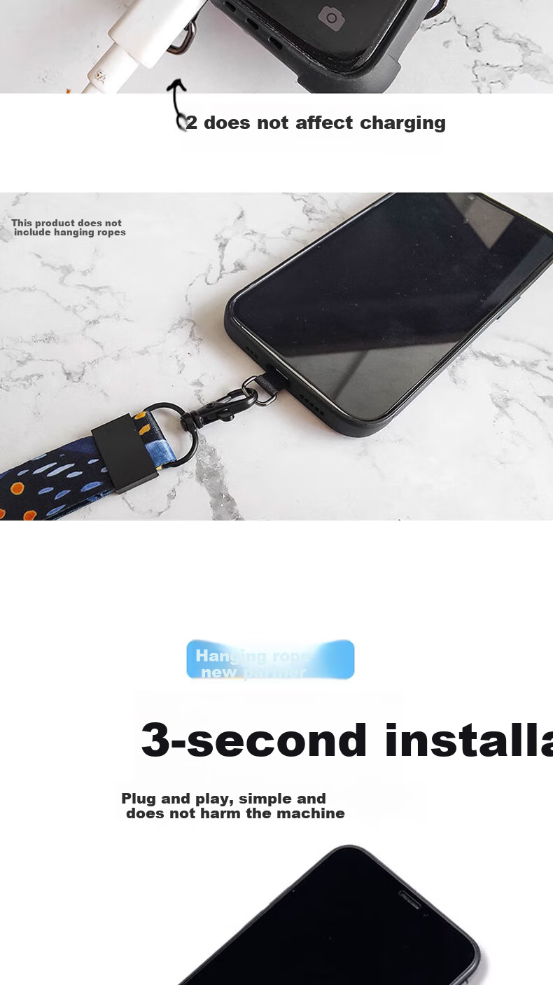Dipuer [2-Pack] Phone Lanyard Stickers, Short Wrist Strap, Neck Strap, Shoe Clip, Long Clip, Phone Case Fixing Card, Phone Chain Pad, Anti-Loss Device, White 5