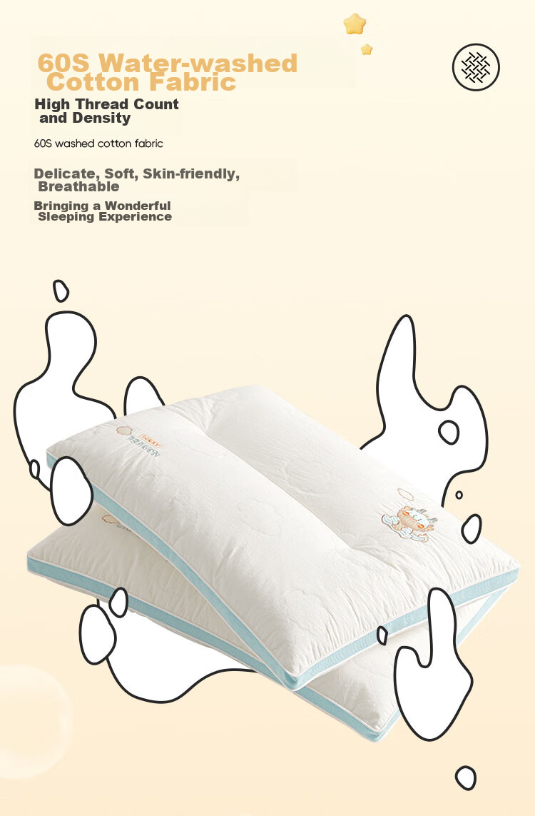 Dohia Pillow Core, European Light Luxury Embroidered Silk Fiber Pillow, Student And Adult Soft Pillow Core, Single Pack, 74*48cm 8