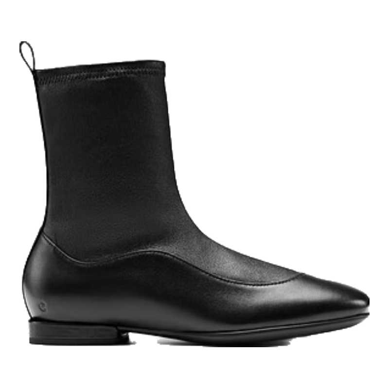 ECCO Winter New Simple Low Heel French Mary Jane Elastic Lambskin Boots Dance Joy 244403 Black 37