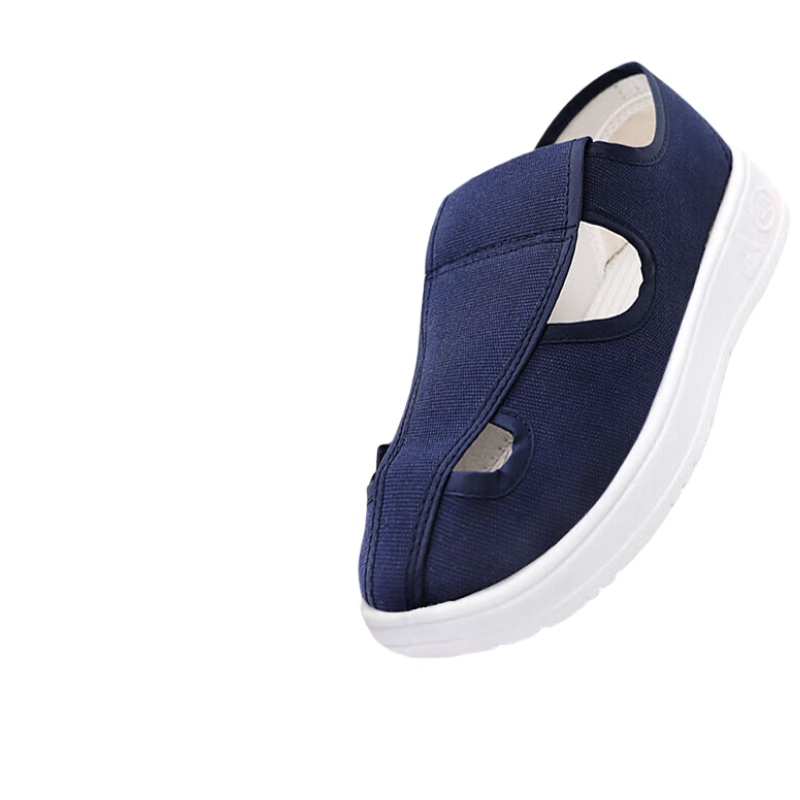 Mitz Anti-Static Dust-Free Four-Hole Shoes Thickened Soft Sole Breathable Protective Work Shoes for Electronics Factory Workshop Laboratory Unisex Navy Blue PU Sole Four-Hole Shoes Size 37