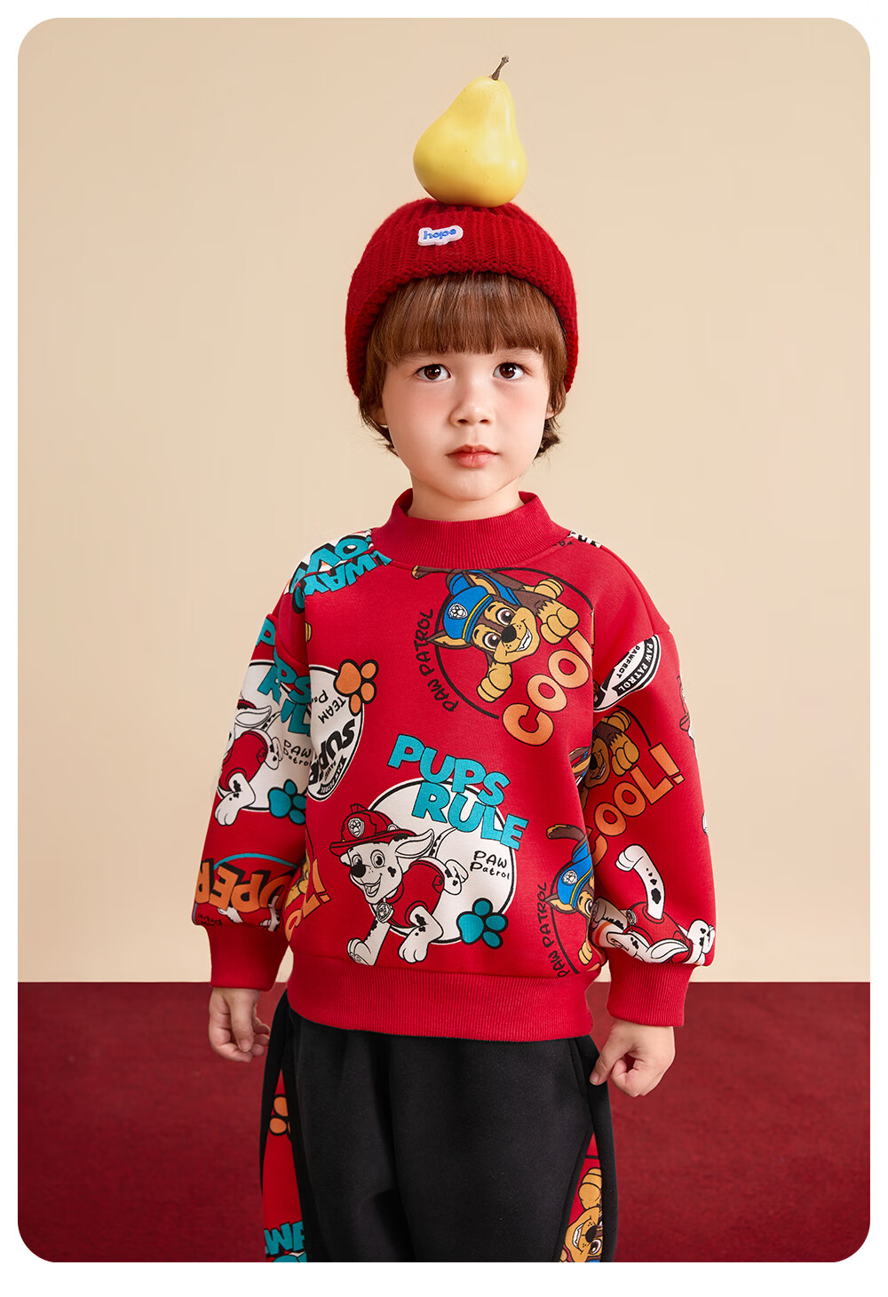 PAW PATROL Kids Fleece Pullover Sweatshirt Autumn Winter Crewneck Red Girls Trendy Hoodie 0343 Size 110 6