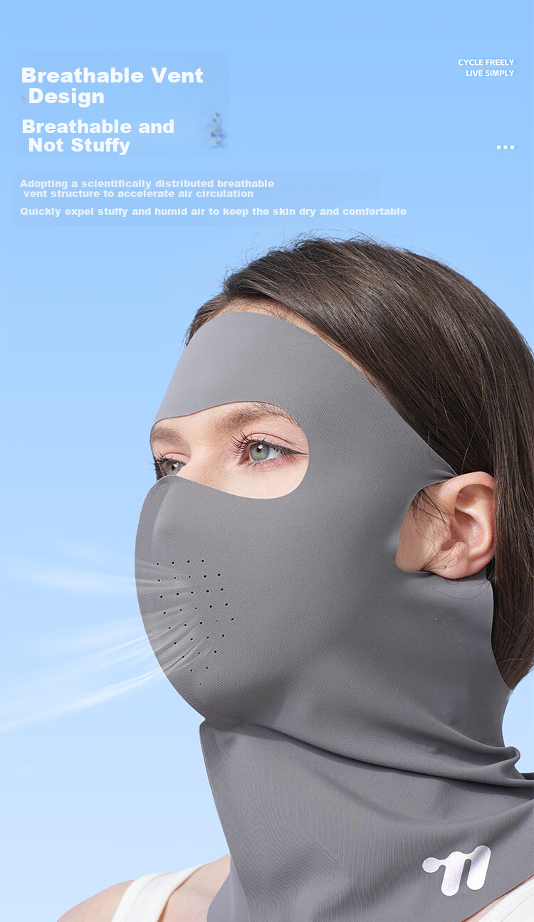 WestBiking Summer Cycling Ice Silk Sun Protection Face Mask, Breathable Sweat-Absorbing Quick-Drying Full Face Mask Neck Gaiter for Outdoor Sports, Pink 7