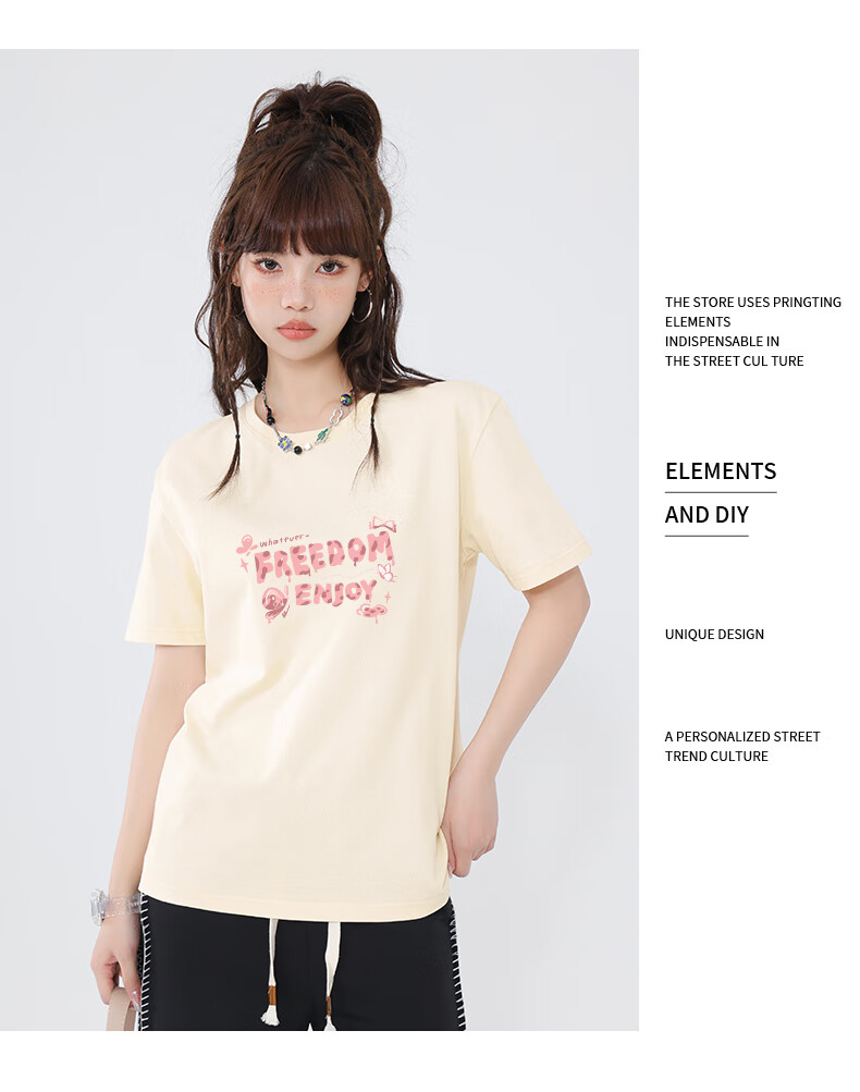 Warrior Pure Cotton Loose Short-Sleeve T-Shirt for Women, Versatile Casual Fashion Top for Summer 2026, Skin-Friendly And Breathable Women's Clothing 6