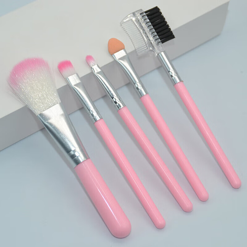 GECOMO Pink 5-Piece Makeup Brush Set, Free Gift, 5 Brushes, 1 Piece