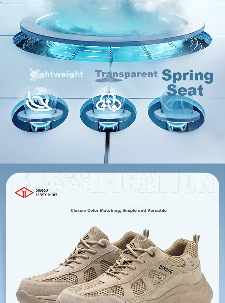 Dinggu Safety Shoes for Men, Ultra-Light Soft Sole, Non-Slip, Wear-Resistant, Anti-Smashing, Puncture-Proof Construction Site Safety Shoes JD1166MHW42 2
