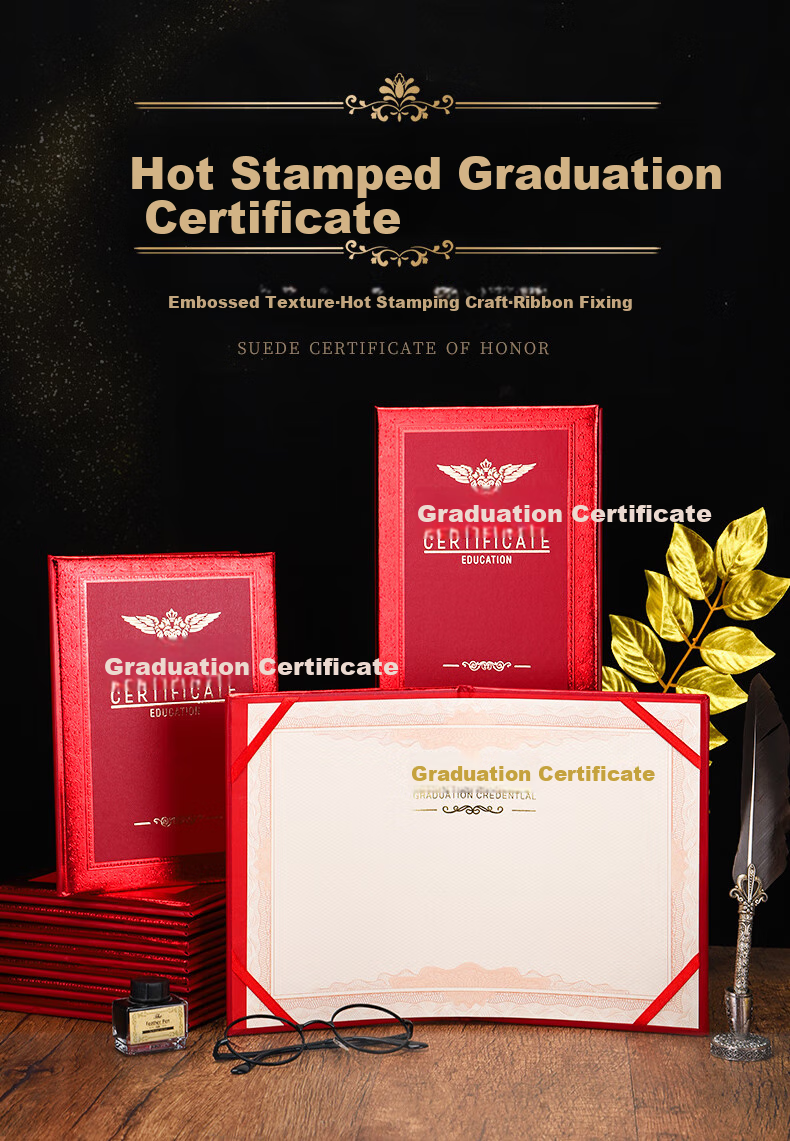 Elifo Custom Graduation Certificate Cover Pages, Large Size 12K Customized for 10 Books, 12K 10-Book Set (Including 15 Inner Pages) 1