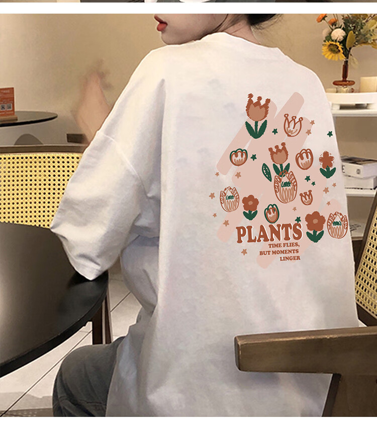 TonLion 2025 Summer Women's Crew Neck Back Graphic Short Sleeve T-Shirt 11