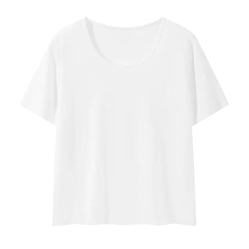 Ziyouxi Women's Cotton Short Sleeve T-Shirt 2025 New Pink U-Neck Loose Summer Casual Solid Color Relaxed Fit