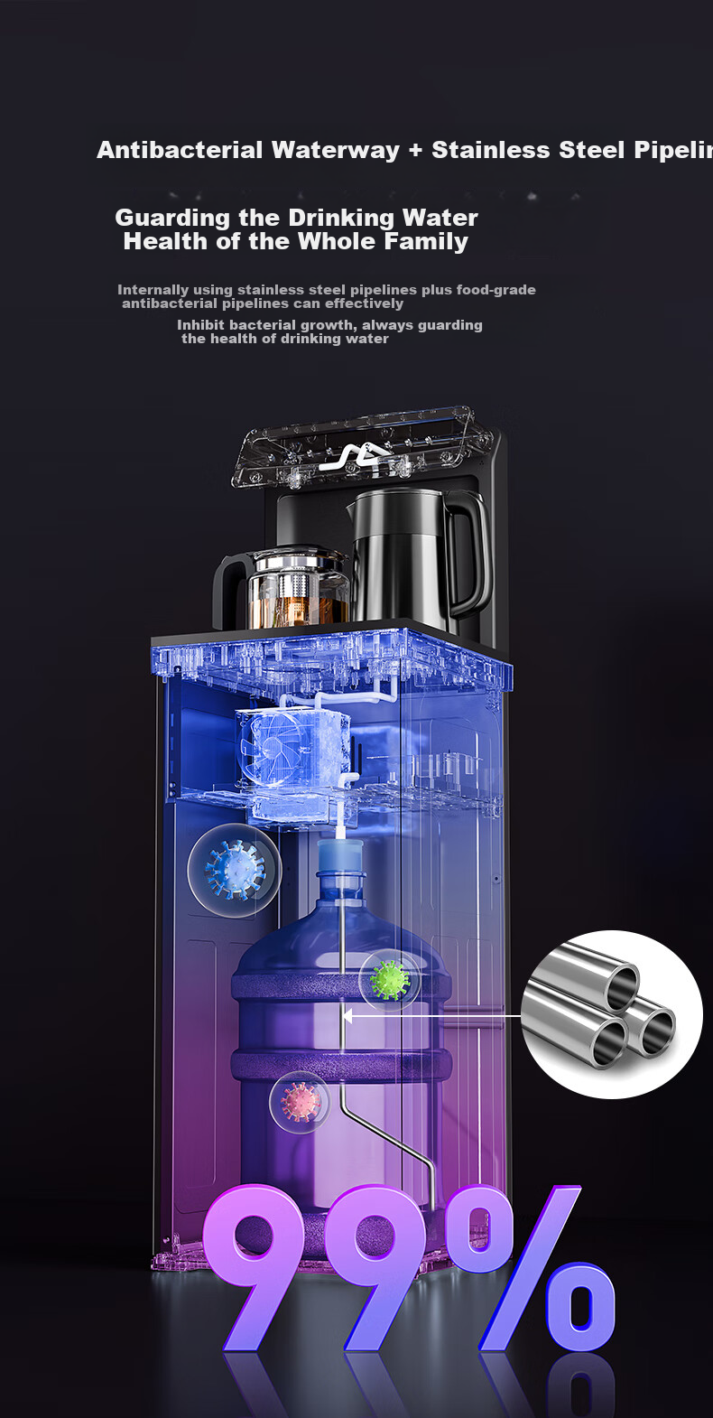 TRULIVA Tea Bar Machine, Home Multi-Functional Office Standing Water Dispenser, Bottom-Loading Water Tank, Fully Automatic Tea Bar Cabinet, High-End Living Room Use, Cooling And Heating Dual-Purpose, 2026 New Model 3