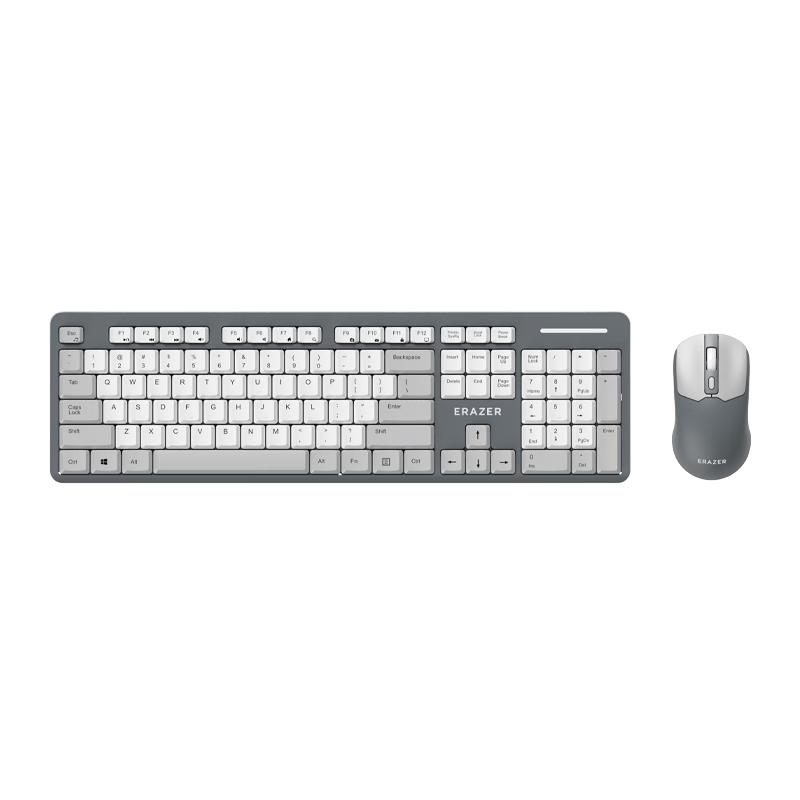 Lenovo Invests in Brand Yinengzhe Wireless Keyboard And Mouse Set, Plug-And Full-Size Design, Splash-Resistant, for Business Office And Desktop Computers / Xiaoxin Compatible, Gray And White KN360