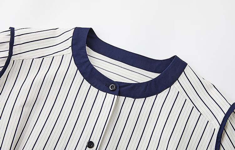 Demana Casual Wealthy Style Spring Japanese Cloud Cotton Vintage Striped Colorblock Shirt Women's Top 8