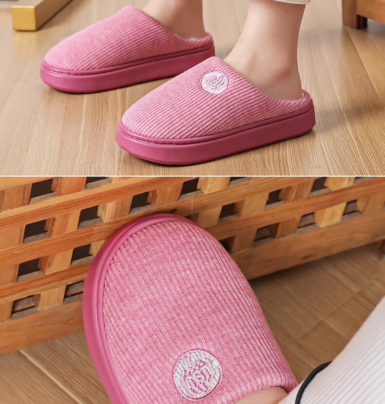 Huamei Jianbu Unisex Versatile Half-Cover Cotton Slippers Indoor Outdoor Fleece Lined Warm Cotton Slippers HM2502 Navy Blue Size 40-41 18