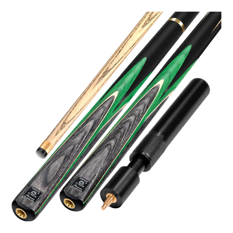 Aomi New Generation Green Storm Snooker Cue, Small Tip, Chinese 8-Ball Cue, Straight Cue, 10mm Gunner Series