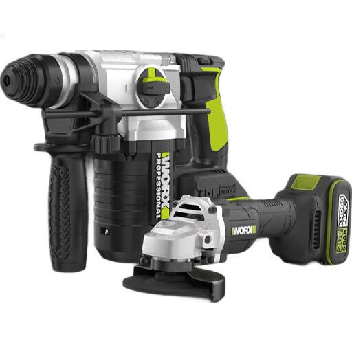 Набор WORX: бесщеточный ударный гайковерт 20 В WU388.4 (2 аккумулятора 5.0 Ач) + УШМ 20 В WU805.9