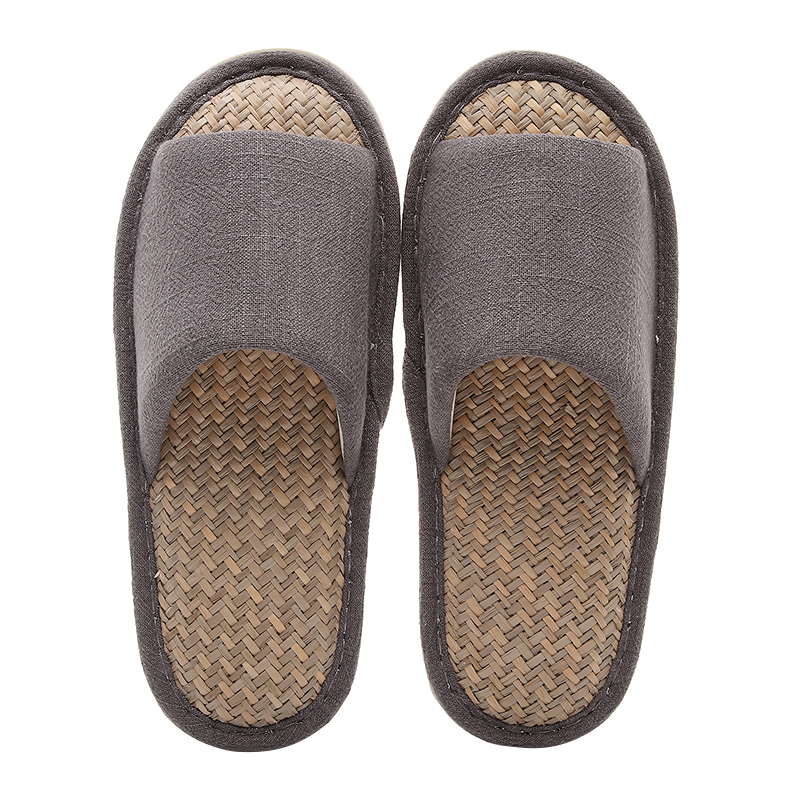 XGGC Malan Grass Linen Summer Indoor Floor Sweat-Absorbing Woven Slippers for Men and Women Coffee Size 44-45