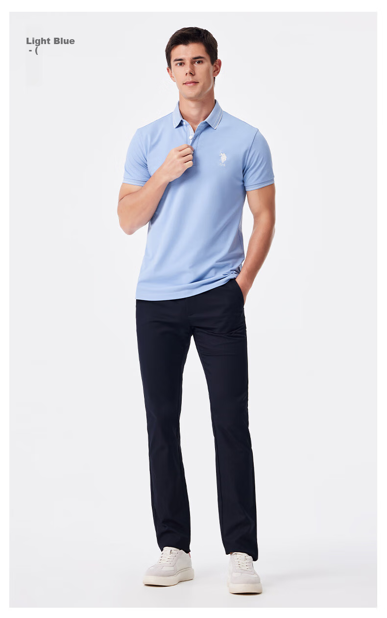 U.S. POLO ASSN. Men's Polo Shirt, Business Casual Summer Short-Sleeve T-Shirt, Collared Half-Sleeve Top, Father's Day Gift 11