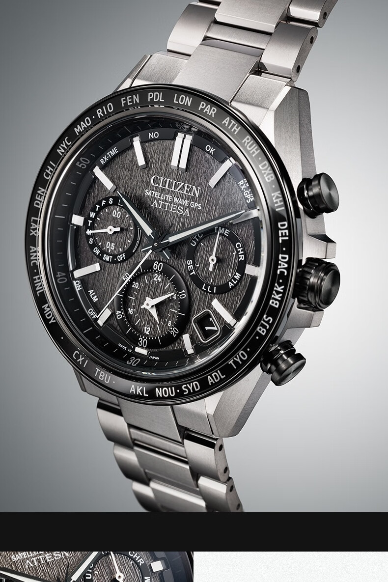 CITIZEN Men's Japanese-Korean Solar Satellite Sync Watch Super Titanium Business Gift for Father's Day CC4058-67X 5