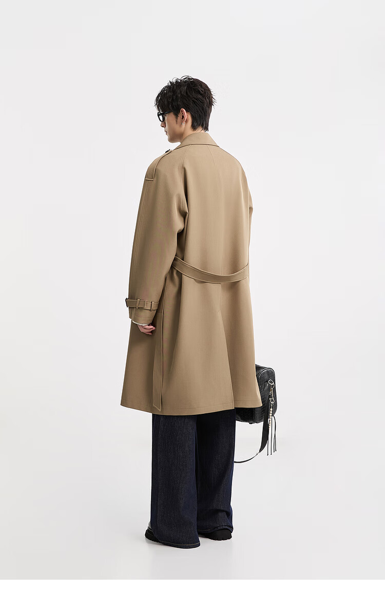 Earl Zuoer 2025 Autumn New Over-the-Knee Long Trench Coat Men's Business Casual Loose High-End Wrinkle-Resistant Non-Iron Overcoat 10