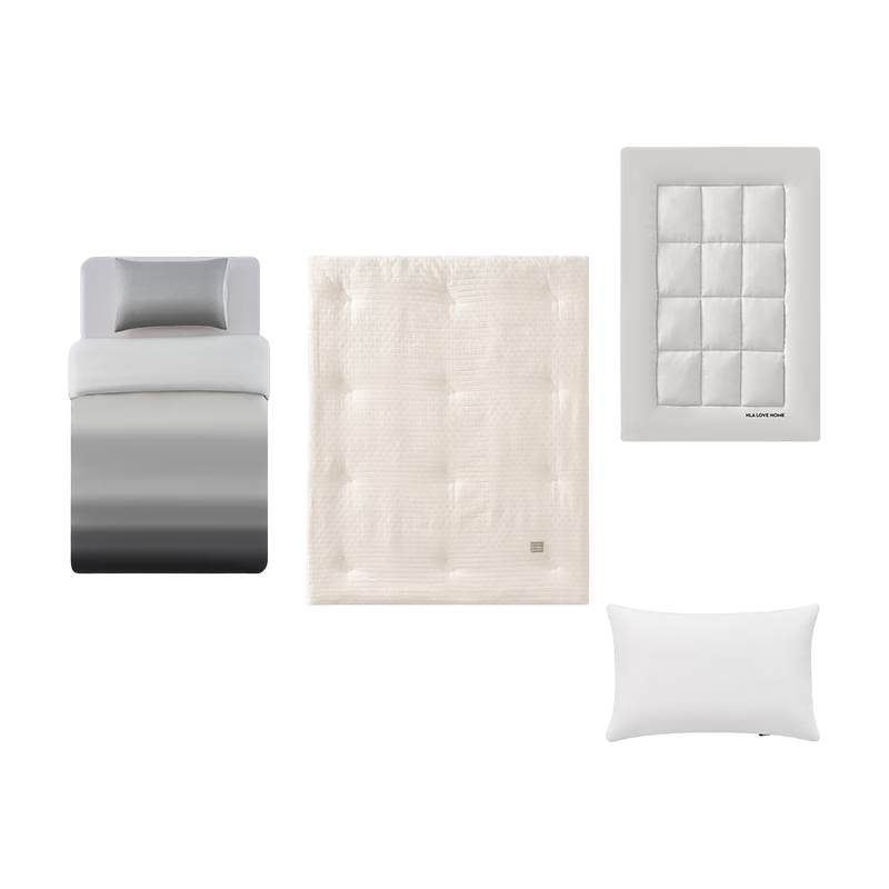 HLA A-Class Student Dormitory Six-Piece Set, Single Bedding Set, Complete Bunk Bed Set, Three-Piece Quilt Set, Pillow Core