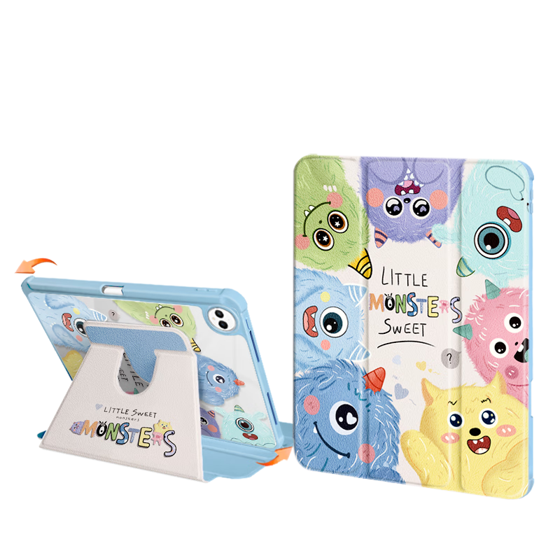 Asiwa Protective Case for Huawei MatePad Pro 12.2, Compatible with 2025/2024 Models, 12.2-Inch Tablet with Pencil Holder, 360-Degree Rotating, Horizontal And Vertical Support, Cartoon Anti-Drop And Anti-Bend Design, Tri-Fold Style