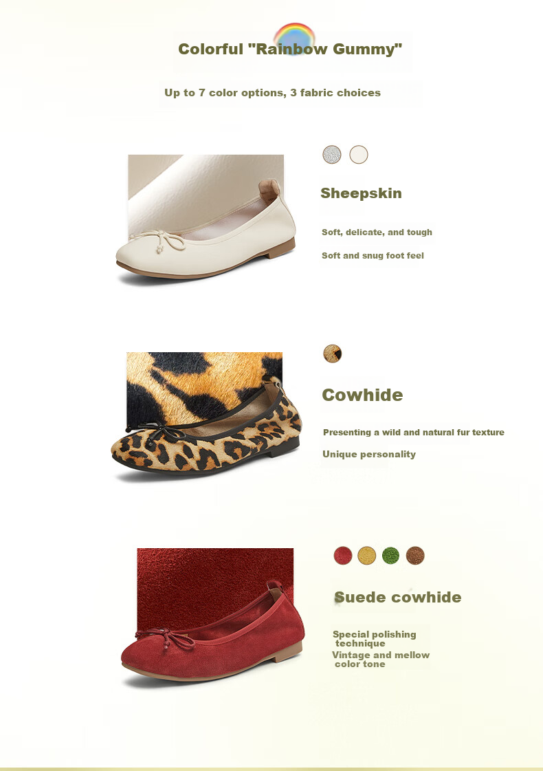 TEENMIX Rainbow Soft Candy Soft-Soled Low-Cut Flats, Ballet Mary Jane Shoes for Women, New Style Flat Shoes 3