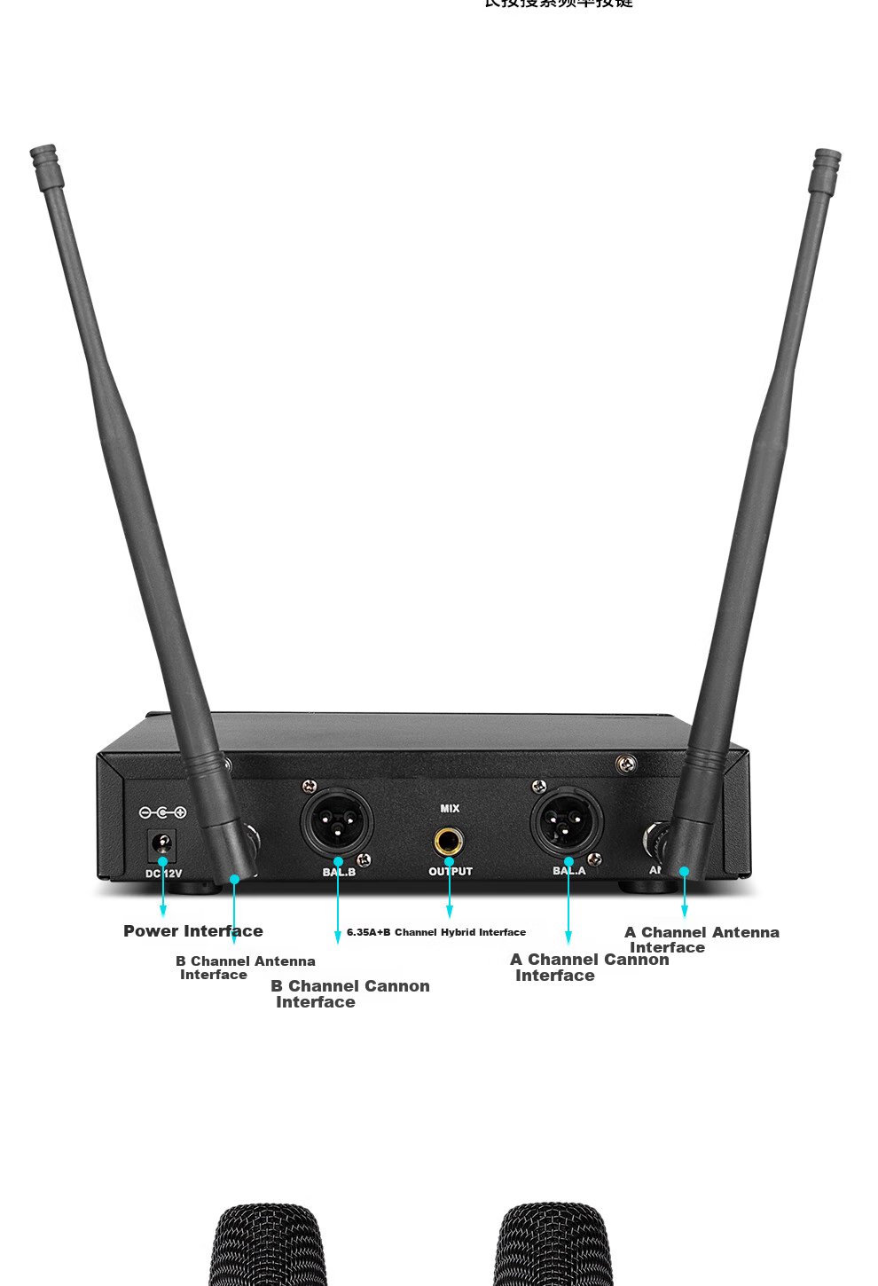 Depusheng WG1 Wireless Microphone System with Two Mics, Rechargeable Home Karaoke Conference KTV Speech Training Teaching Singing 80m Stable Reception UHF FM Professional Microphone 13