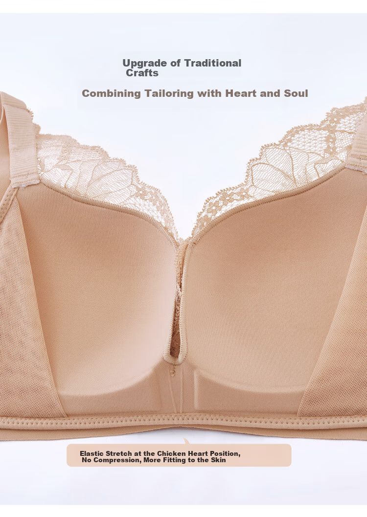 Ordifen Women's Wireless Bra Set with Lace Underwear, Push-Up Bra for Small Breasts XB0330 4