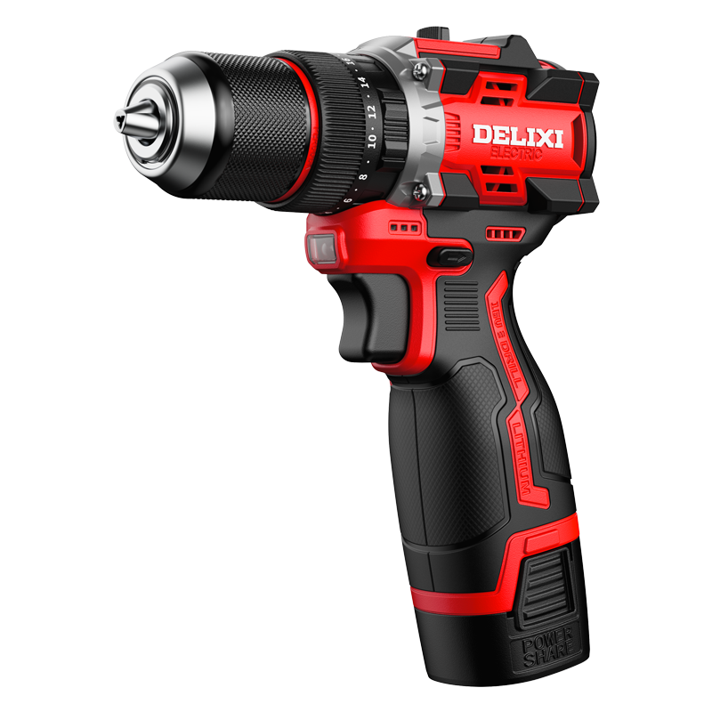 Delixi Electric 16.8V Brushless Impact Cordless Drill Electric Household Screwdriver Wall Drilling DLX-643CJ Toolbox Set