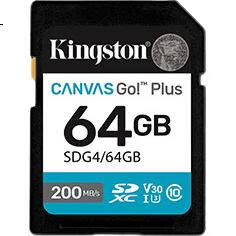 Kingston 64GB SD Memory Card U3 V30 Camera Memory Card High-Speed SD Card Large Capacity 4K Ultra HD Recording Read Speed 200MB/s