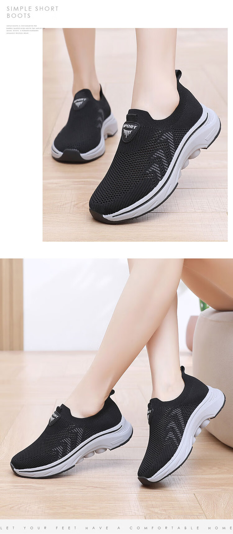 Anglerfish Old Beijing Cloth Shoes Women's Summer Breathable Mesh Slip-On Walking Shoes A6008 Gray Size 38 15