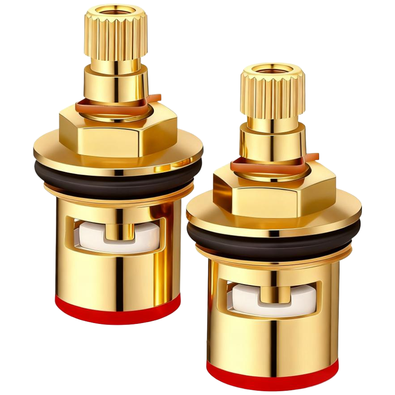 HSPA Universal Single Cold Quick-Open Faucet Valve Core Accessory, All-Copper Material Triangle Valve Core, Pack of 2 - 91