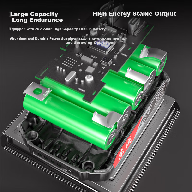 Бесщеточная аккумуляторная дрель-шуруповерт Dongcheng 20V DCJZ2049iADW, 50 Нм, 2.0 Ач, с подсветкой