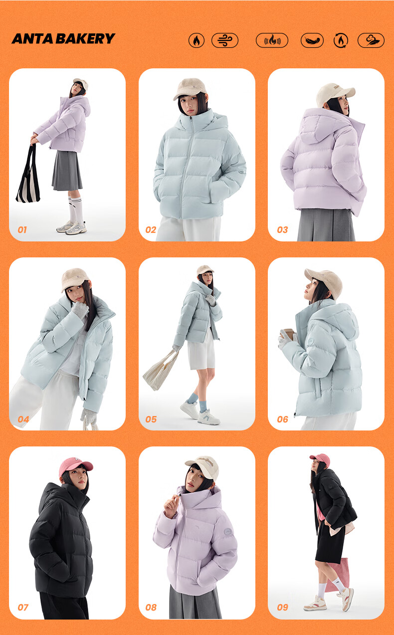 ANTA Bread Down Jacket | Water-Repellent High Loft Duck Down Coat for Women 2025 Winter New Warm Casual Top 2