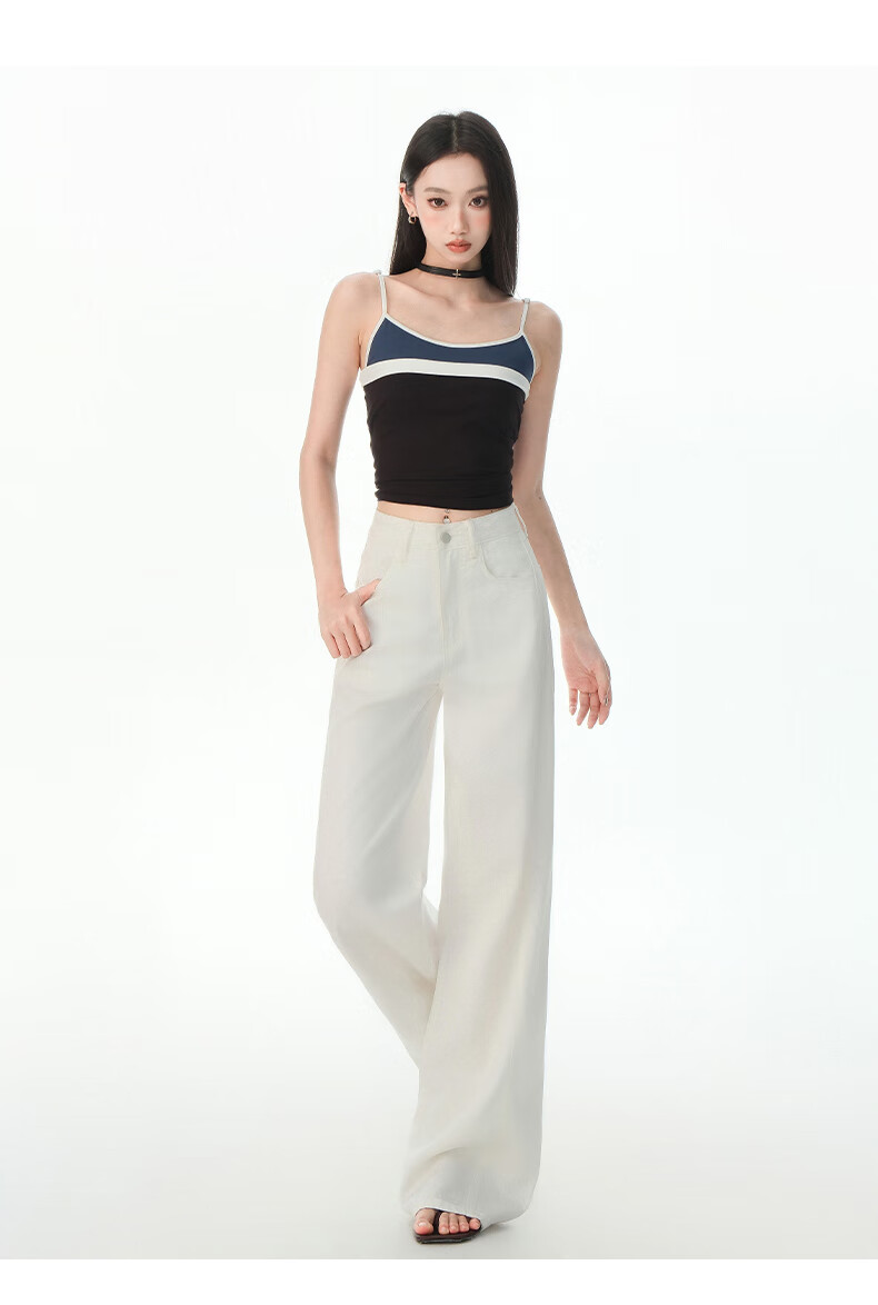 Boruilai Lyocell Tencel Wide-Leg Jeans for Women Spring Summer White Pants 2026 New High-Waist Straight-Leg Trousers 14