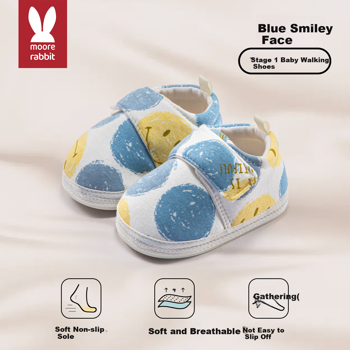Moertu Soft Walking Shoes for Spring And Autumn, New Style Pre-Walking Shoes for Baby Boys And Girls, Soft-Soled Shoes, Cartoon Shoes for 0-1 Year Olds, Toddler Shoes