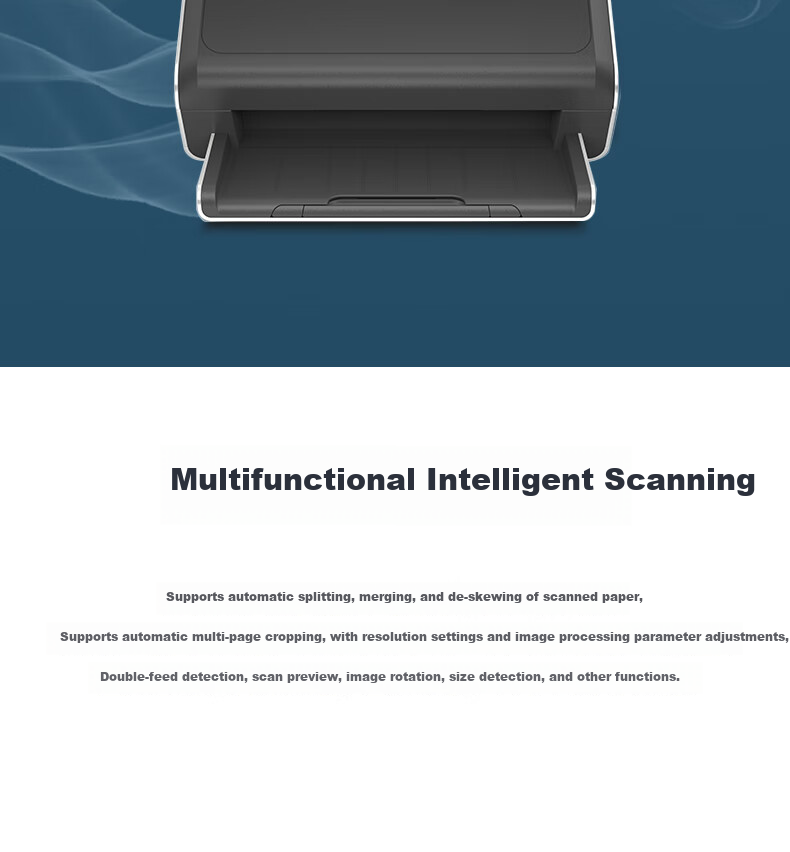 Deli Domestic Scanner DS2055 Sheet-Fed Duplex Color Automatic Continuous Document Scanning High-Speed Office Use 55ppm/110ipm 6