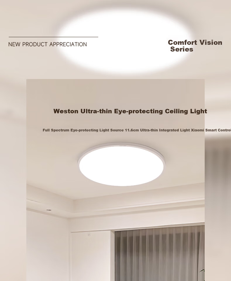 CDN [All-Inclusive Price] Ultra-Thin Full-Spectrum Eye-Protection LED Ceiling Light, Living Room Light, Bedroom Smart Lighting Fixture, 45W 4