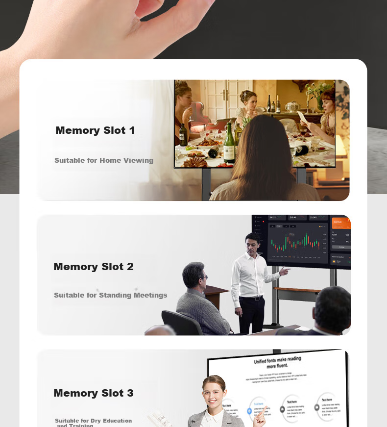 Enlipu TV Mobile Stand, Electric Height Adjustable, Video Conference Floor TV Cart, Remote Control Lift, Touch All-In Machine, Universal Mobile TV Floor Mount (37-86 Inches) 8