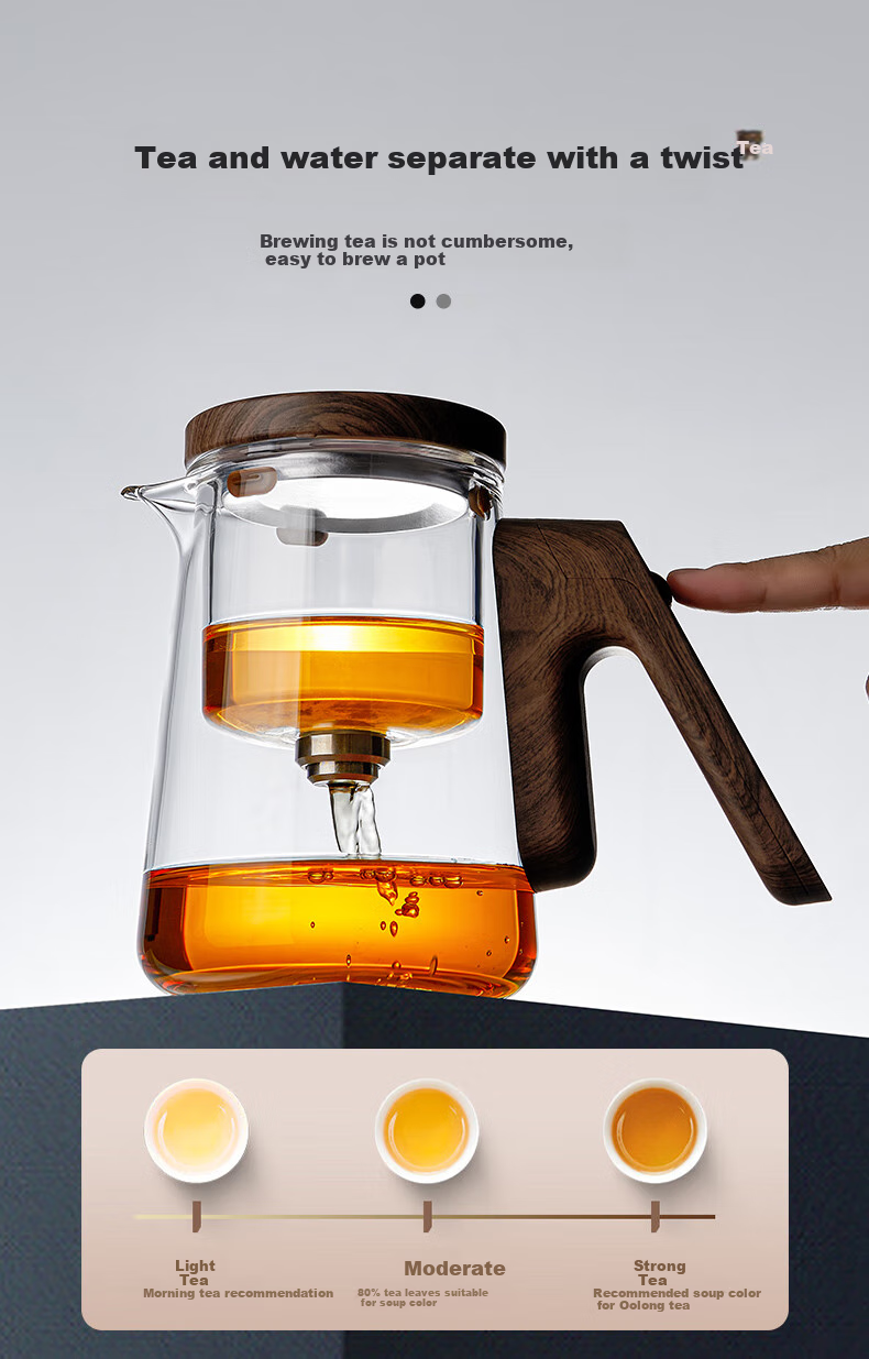 YIHUTEA Magnetic Floating Cup Tea Infuser without Handle, One-Button Drainage, High-End Office Tea Set, Tea-Water Separation Cup, Home Tea Maker 4