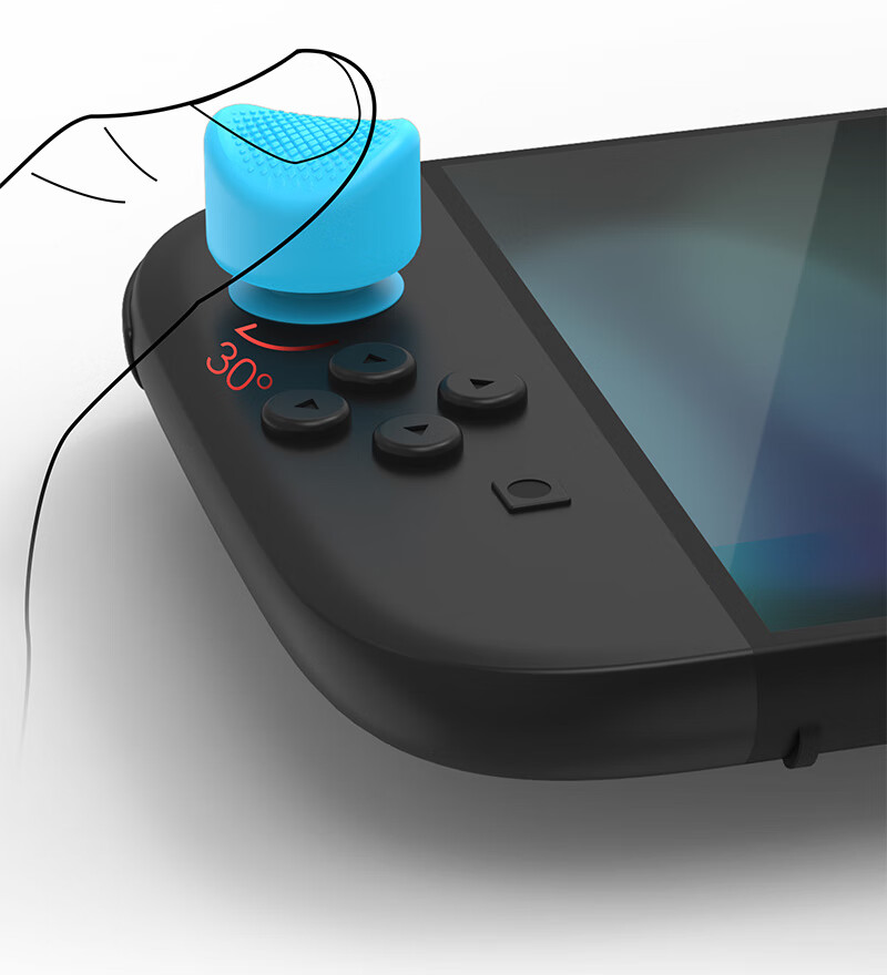 Liangzhi Compatible with Nintendo Switch Joy-Con Replacement Caps, Second-Generation Detachable Controller Joystick Head Repair Cap, Curved Joystick Cap, Black, NS2 Specific Accessory L1156 1