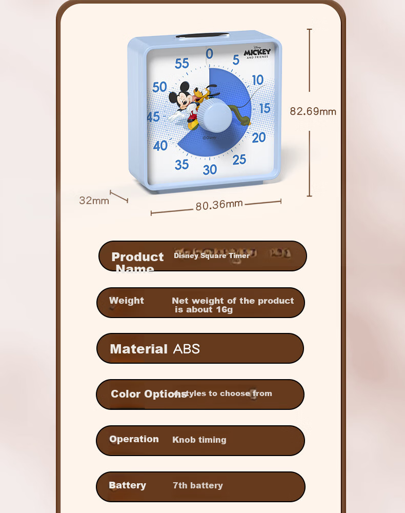 Timess Disney Collaboration Visual Timer, Student Time Management Tool, Kitchen Cooking Electronic Timer, Live Streaming Timer, Back to School 17
