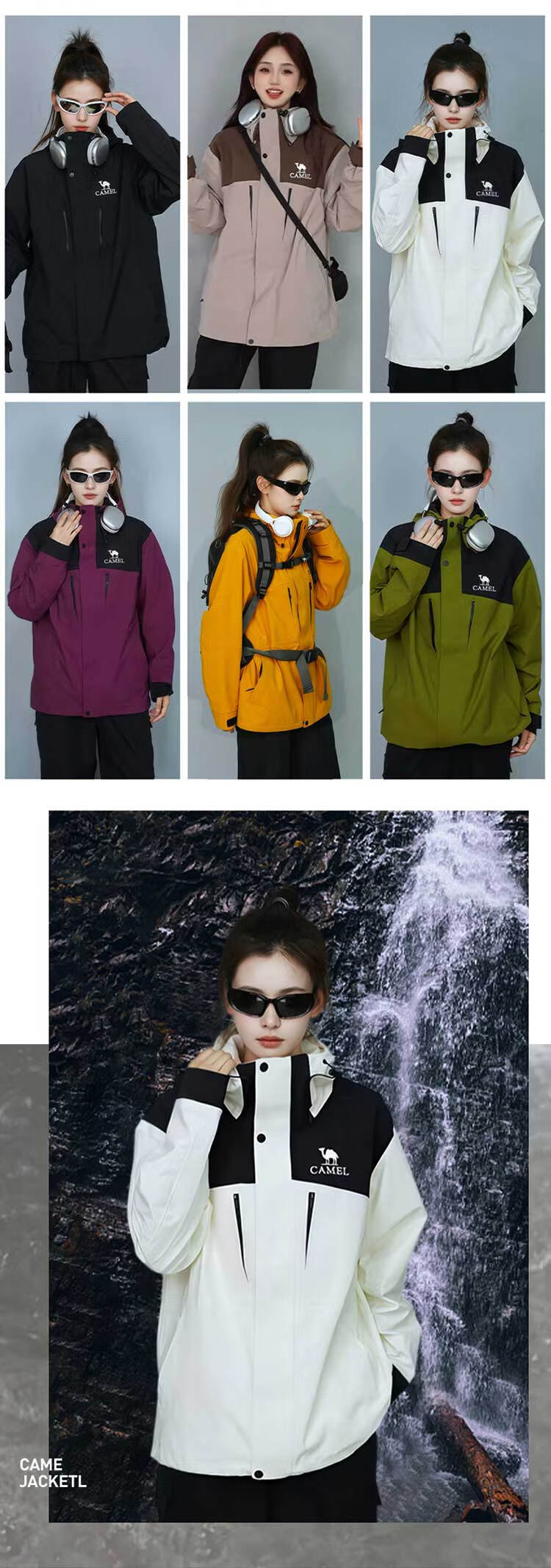 CAMEL Feiliu 5-in-1 Down Outdoor Jacket Windproof Waterproof Warm Mountaineering Coat O604 2