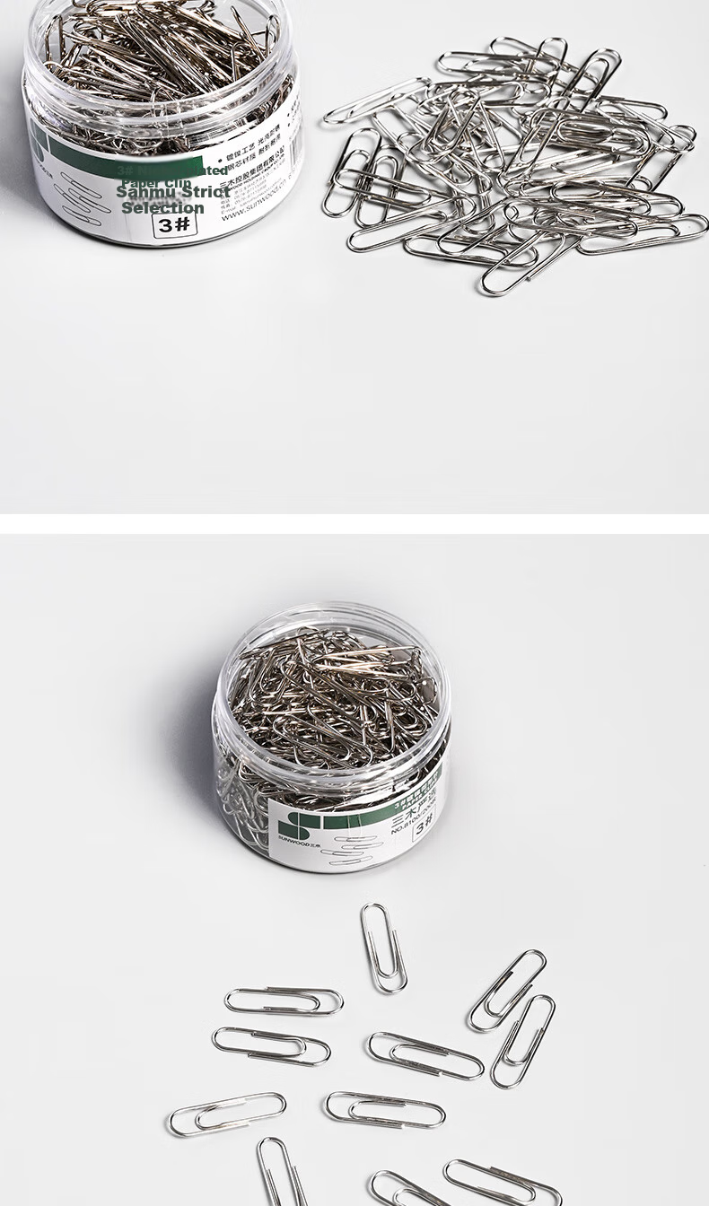 SUNWOOD Nickel-Plated Paper Clips/metal Anti-Rust Binder Clips/classification Storage Office Supplies, 100 Pieces/box, 10 Boxes, 8102 10