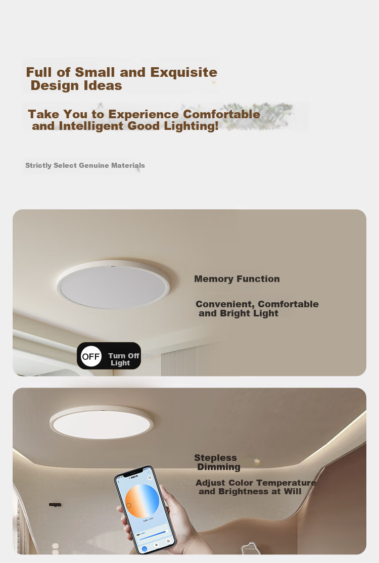 Haier Eye-Protection Ceiling Light, Full Spectrum Living Room Lamp, Simple Bedroom LED Lighting Fixture [Installation Included] 32