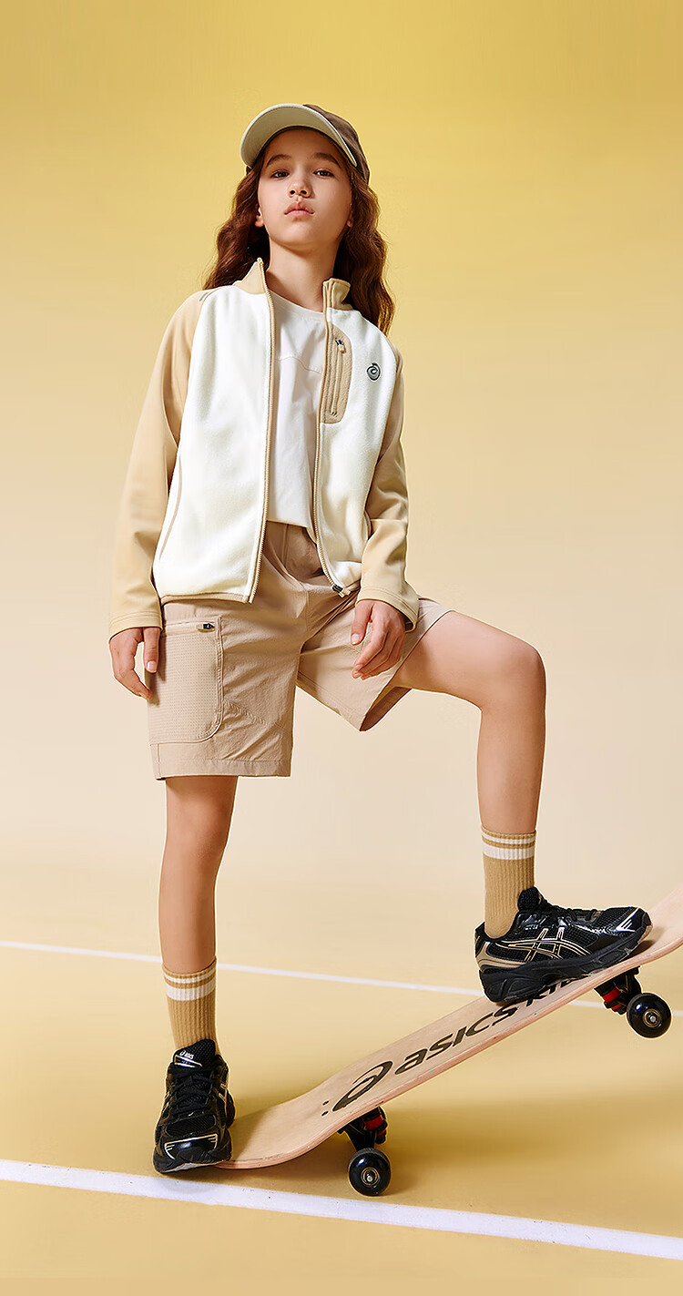 ASICS Kids 25 Years Anti-Static Fleece Long Sleeve Raglan Sleeve Sports Jacket for Older Children 8
